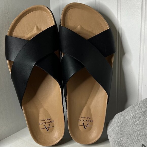 Aquatalia Women's Ariana Platform Sandals in Black Size 10 - Picture 1 of 6